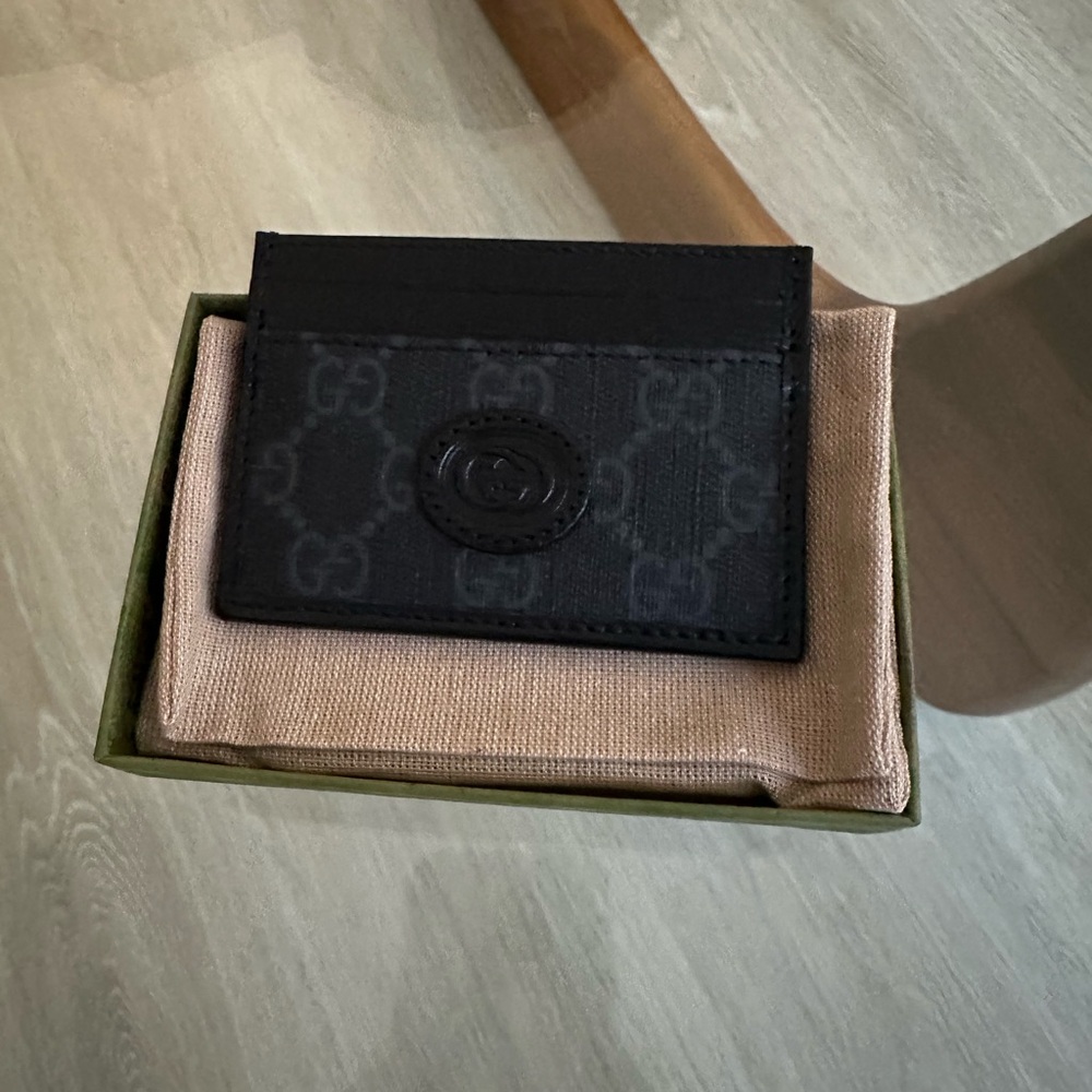 Gucci Black Monogram Card Holder